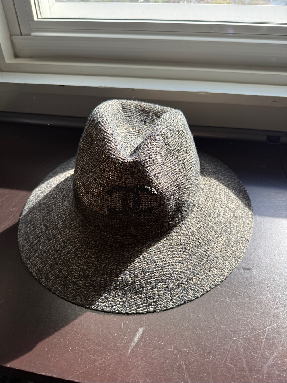 Woven Wide-Brim Men’s Fedora Hat in Brown
